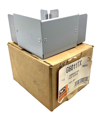 Wiremold G6011TX Combination Flat Elbow Gray Finish 6000 Series W/ Instructions