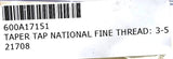 (Lot of 25) Brubaker 3-56 Taper Tap National Fine Thread NF GH2 HS1