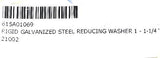 (Lot of 8) Halex 3708 Rigid Galvanized Steel Reducing Washer 1" x 1-1/4"