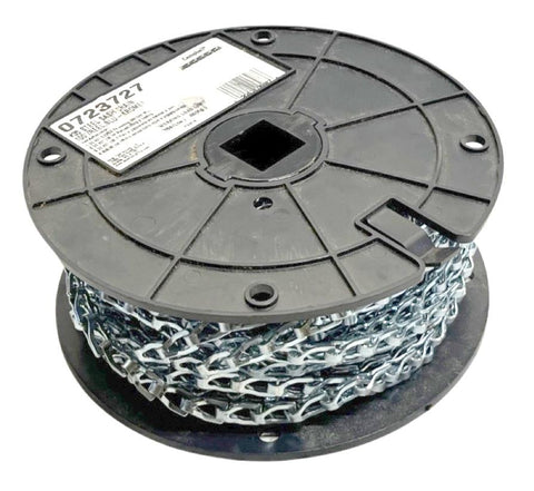 Campbell 0723727 Steel Sash Chain 100' Reel Blu-Krome 106LB Load Limit