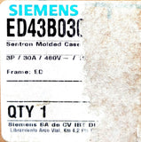 Siemens ED43B030L 3-Pole Sentron Series Circuit Breaker 30A 480V 3PH Feed-Thru