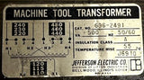 Jefferson Electric 636-2491 Machine Tool Transformer 500VAC 50/60HZ 55°C