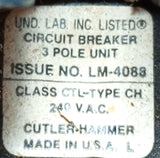 Cutler-Hammer CH360 3-Pole Circuit Breaker 60A 240VAC 3 Phase Plug-In Mount