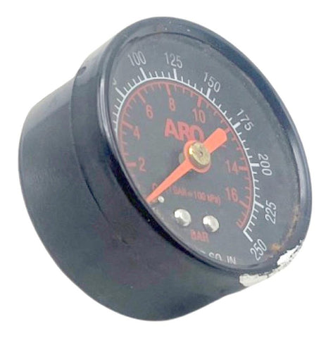 ARO 0-250PSI Pressure Gauge 1/4" NPT Bronze Tube Brass Socket