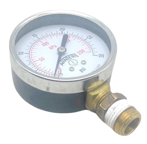 Winters 0-30PSI Pressure Gauge (0-200kPa) 1/4" NPT Bronze Tube Brass Socket