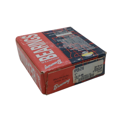 Browning VF2S-216 2-Bolt Flange Mount Ball Bearing Unit 1" Bore Set Screw Lock