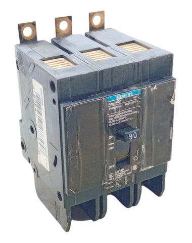 Siemens BQD390 3-Pole Molded Case Circuit Breaker 90A 277/480V 3 Phase Bolt-On