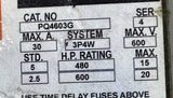 Square D PQ4603G Busway Switch Plug 30A 600V 4W 3 Phase