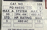 Square D PQ4603G GSC Busway Switch Plug 30A 480V 4W 3 Phase