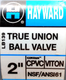 Hayward LB139 True Union Ball Valve 2" PVC EPDM NSF/ANSI61