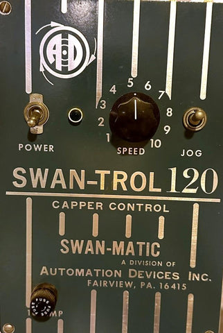 Swan-Matic Cap Master Capper Machine 1/4 HP W/ Swan-Trol 120 Control