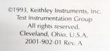 Keithley Model 2001 Multimeter Repair Manual  2001-902-01