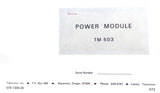Tektronix TM 503 Power Module Instruction Manual 070-1305-00