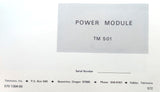 Tektronix TM 501 Power Module Instruction Manual 070-1304-00