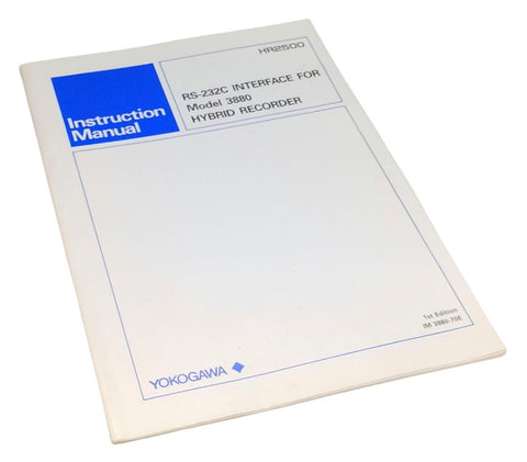 Yokogawa RS-232C Interface For Model 3880 Hybrid Recorder Instruction Manual