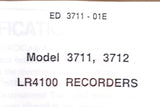 Yokogawa Model 3711 & 3712 LR4100 Recorders Engineering Drawings