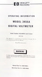 HP 3455A Digital Voltmeter Operating & Service Manual