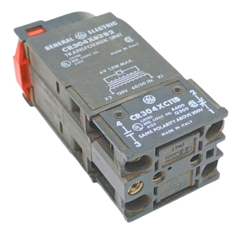 General Electric CR304XS3B2 Push Button Transformer Unit W/ CR304XC11B Contact