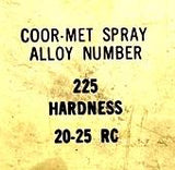 CO-ORDINATED Industries #225 Coor-Met Spray Nickel Base 20-25RC 4LB