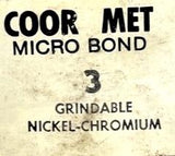 CO-ORDINATED Industries Model 3 Grindable Nickel Chromium Coor-Met Series