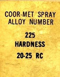 CO-ORDINATED Industries #225 Coor-Met Spray Nickel Base 20-25RC .76LB