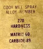 CO-ORDINATED Industries #270 Coor-Met Tungesten Carbide Nickel Base Matrix .62LB