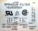 10JX5205A Sprague Filter 10A 115/250VAC 50/60HZ 40°C Max