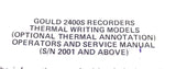 Gould 2400S Recorders Thermal Writing Models Operator & Service Manual