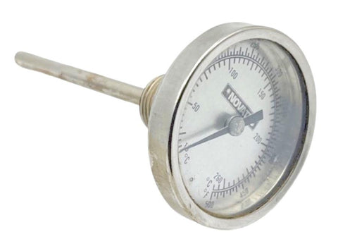 Novatec 50-500°F Thermometer 4" Stem 3" Dial Stainless Steel Threaded