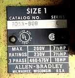 Allen Bradley 705X-BOB Reversing Contactor Series L 575V 10HP Max