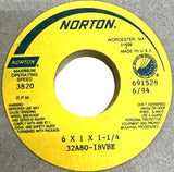 Norton 32A80-I8VBE Grinding Wheel 6" x 1" x 1-1/4"  3820 RPM 6/94