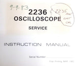 Tektronix 2236 Oscilloscope Service Instruction Manual