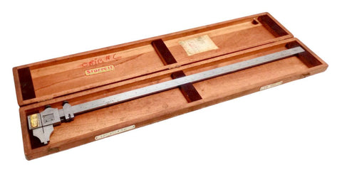 L.S. Starrett Co. No. 122  25" Vernier Caliper With Wooden Case