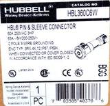 Hubbell HBL360C6W Pin & Sleeve Connector 60A 250VAC 3HP 2-Pole 3 Wire Grounding