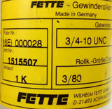 Fette 3/4-10 UNC HS Head Axial 3 Piece Thread Rolling Die Set 1k / 1515507 / E16