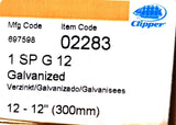 Clipper 02283 1 SP G 12 Galvanized Lacing Belt Fastener No Pin 12" - Box of (12)
