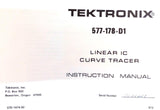 Tektronix 577-178-D1 Linear IC Curve Tracker Instruction Manual 070-1474-0