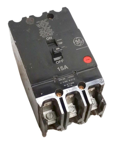 General Electric TEY315 3-Pole Circuit Breaker 15A 277/480V 3-Phase Bolt-On