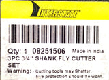 Interstate 08251506 3-Piece 3/4" Shank Fly Cutter Set 1-1/2" To 2-1/2" Head Dia.