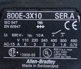 Allen-Bradley 800E-3X10 Series A Contact Block W/ Illuminated Green Push Button