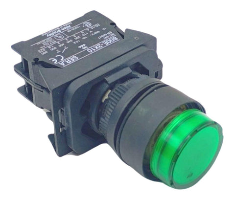 Allen-Bradley 800E-3X10 Series A Contact Block W/ Illuminated Green Push Button