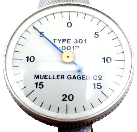 Mueller Gages Type 301 Dial Test Indicator .001