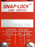 Namco EA15030275 Snap-Lock Limit Switch Double End Shaft 125/460VAC 1NO/1NC