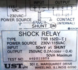 Tsubaki TSB-152D-E1 Shock Relay 0.2A 115/230VAC 50mV @ Shunt 50VA Max