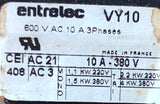 Entralec VY10 Rotary Cam Switch 3-Position 10A 600VAC 3-Phase