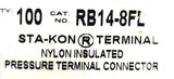 Thomas & Betts RB14-8FL Sta-Kon Fork Terminal 18-14AWG CU - Box of (100)