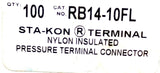 Thomas & Betts RB14-10FL Sta-Kon Fork Terminal 18-14AWG CU  #10 - Box of (100)