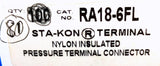 Thomas & Betts RA18-6FL Sta-Kon Fork Terminal 22-16AWG #10 Bolt - Box of (80)