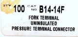 Thomas & Betts B14-14F Sta-Kon Fork Terminal 18-14AWG 1/4" Bolt - Box of (100)