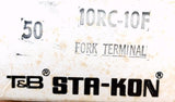 Thomas & Betts 10RC-10F Sta-Kon Fork Terminal 12AWG CU #10 Bolt - Box of (50)
